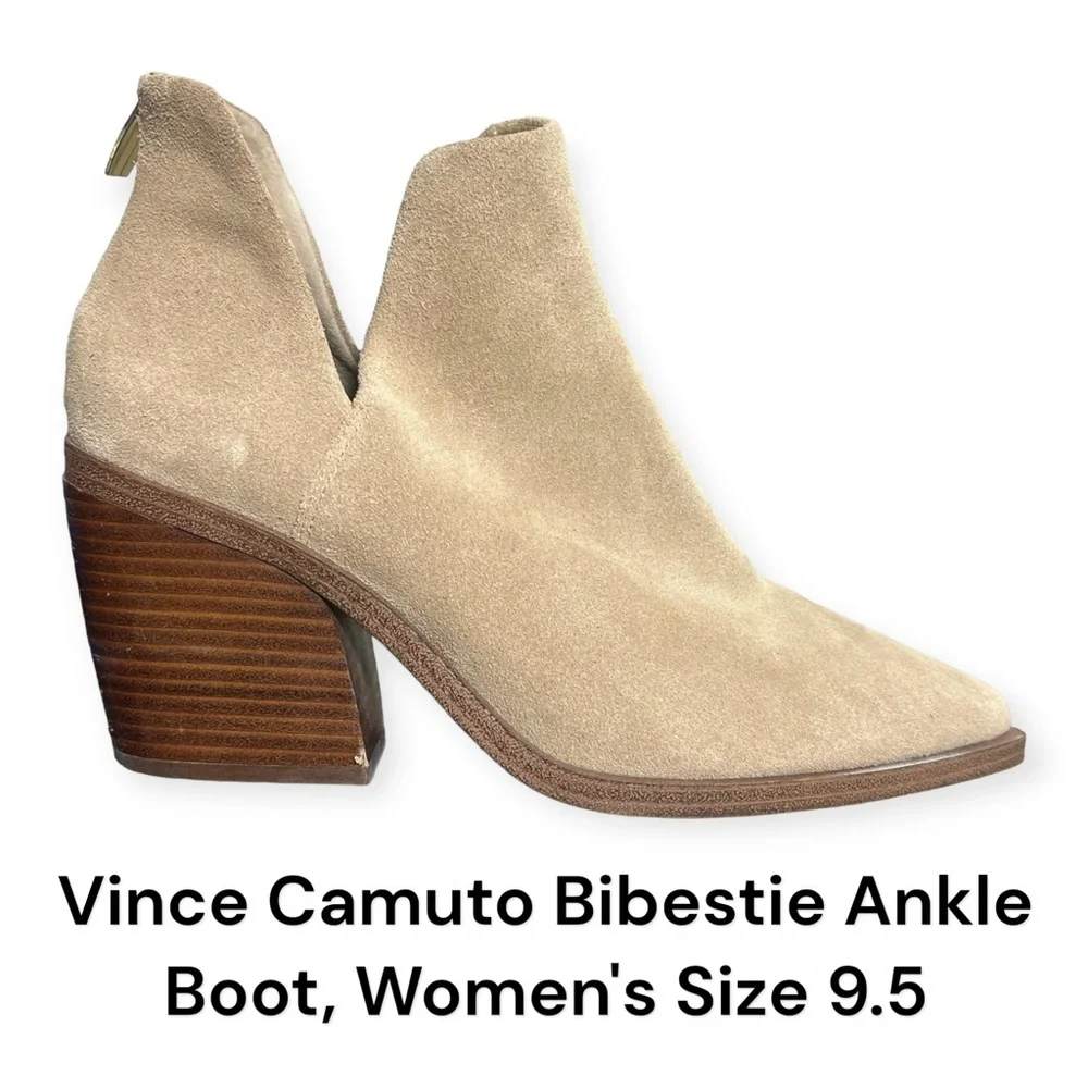 Vince Camuto tan suede ankle booties size 9.5